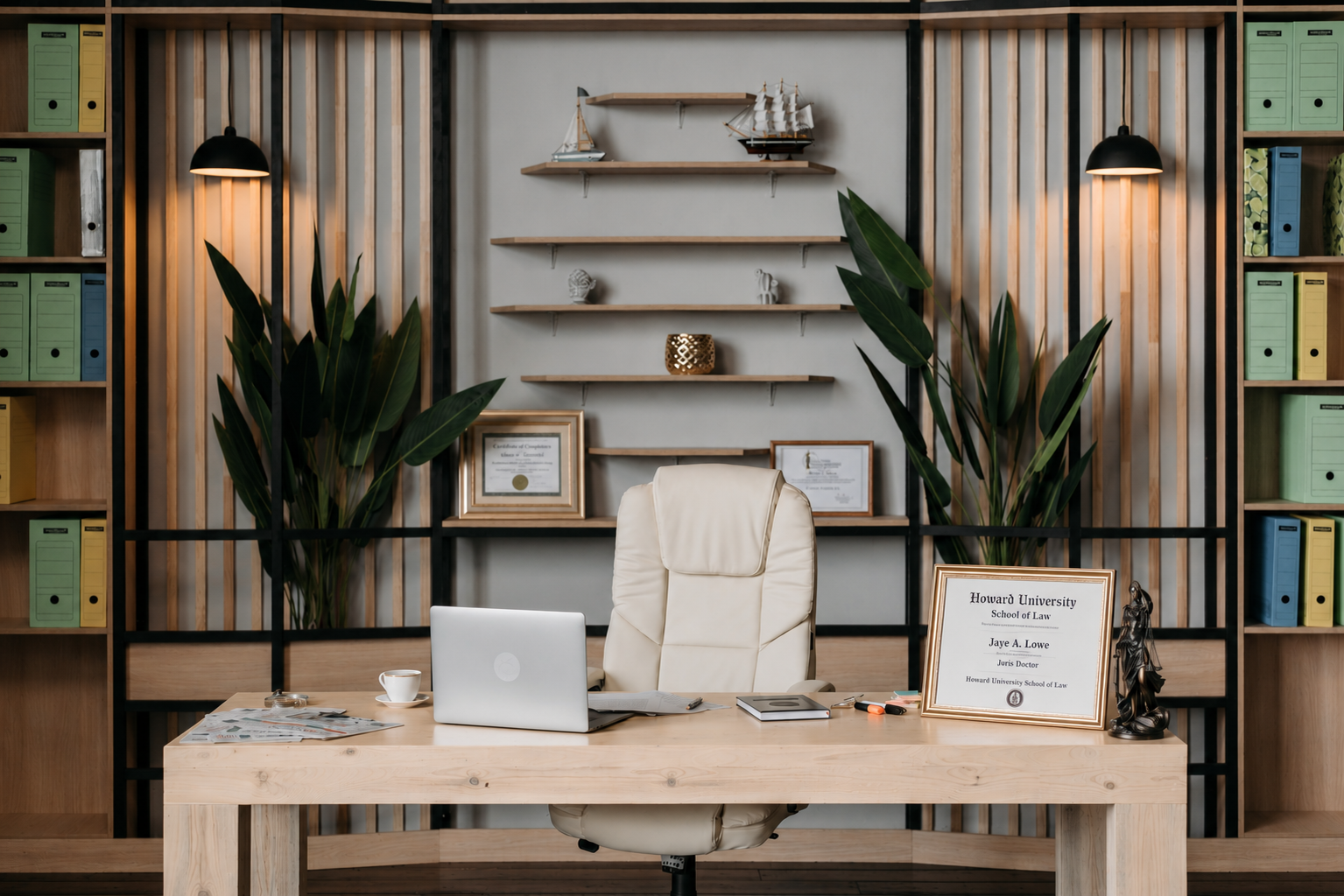 Refined law firm library interior