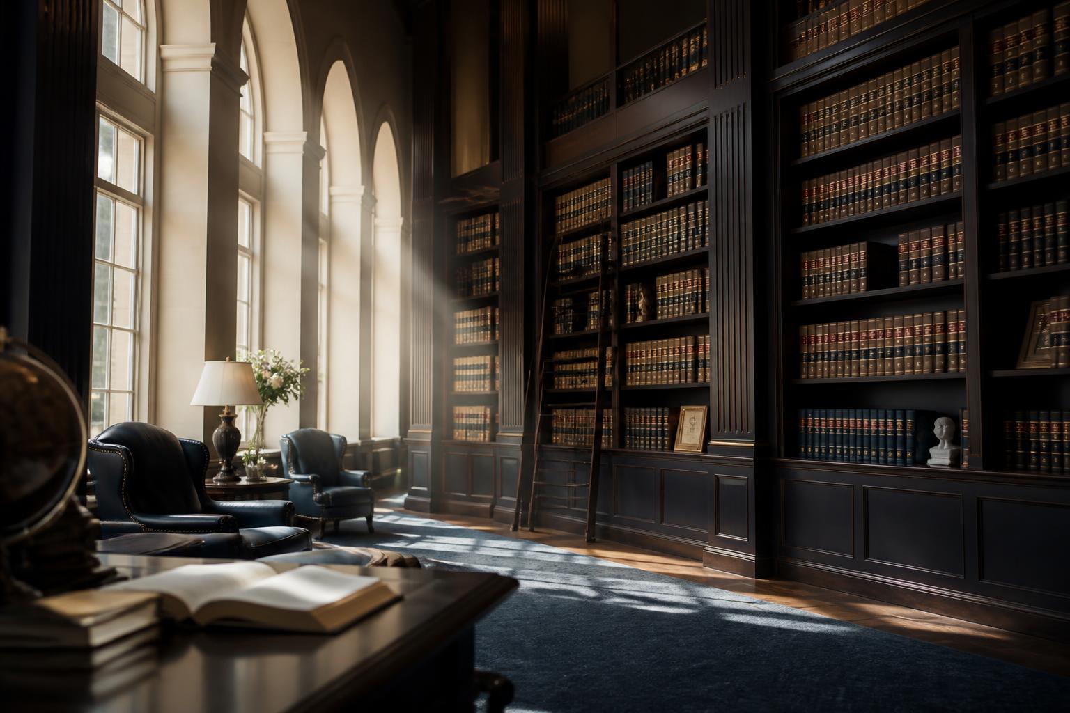 Refined law firm library interior